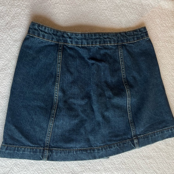 TOPSHOP Petite Button Front Blue Denim Skirt A-Line Size US 6 - Picture 5 of 7